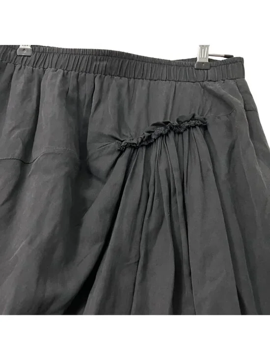 Clu Womens Black Silk Blend Gathered Flared Skirt Size Medium USA - Picture 3 of 5